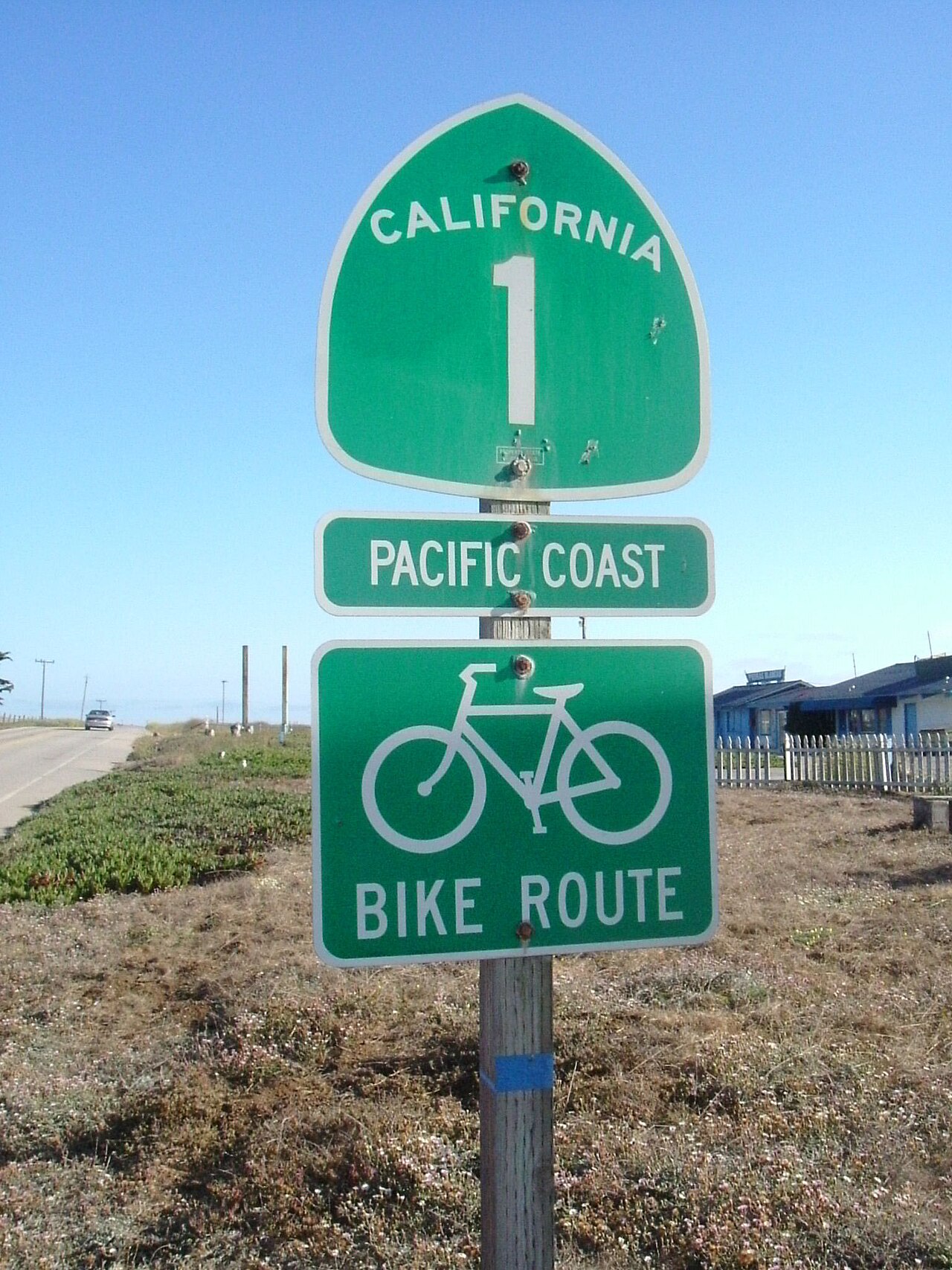 Pacific Coast bike route sign