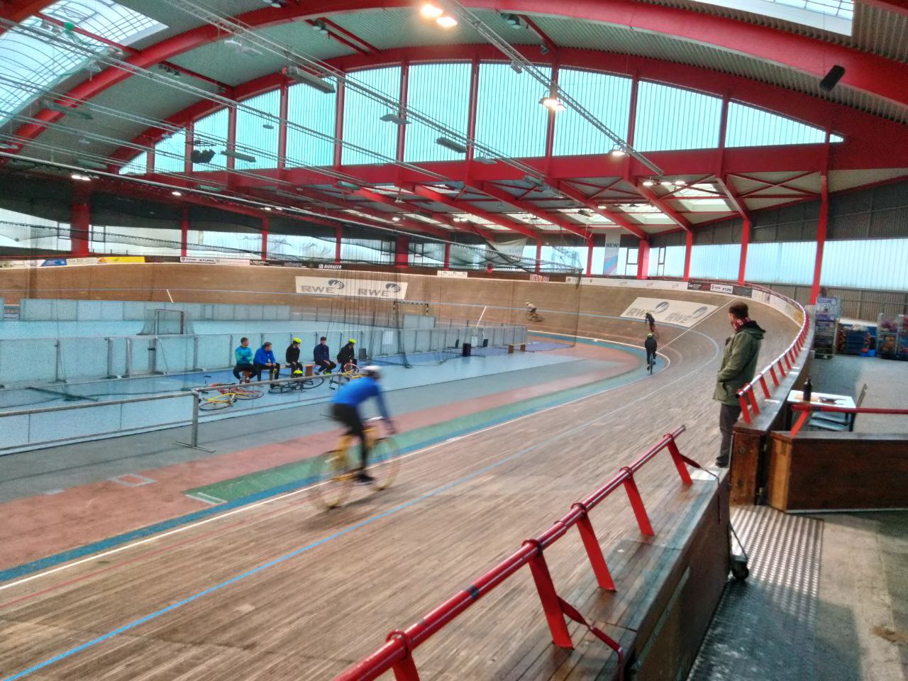 Indoor velodrome at a rustic and historical destination