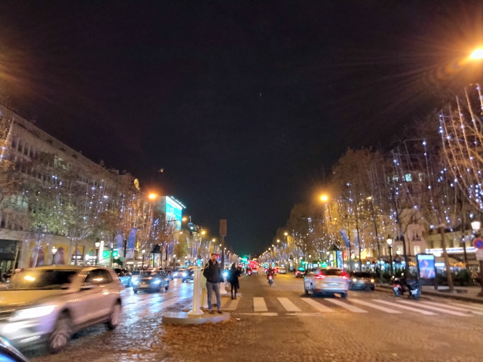 Champs-Élysées at night in Paris