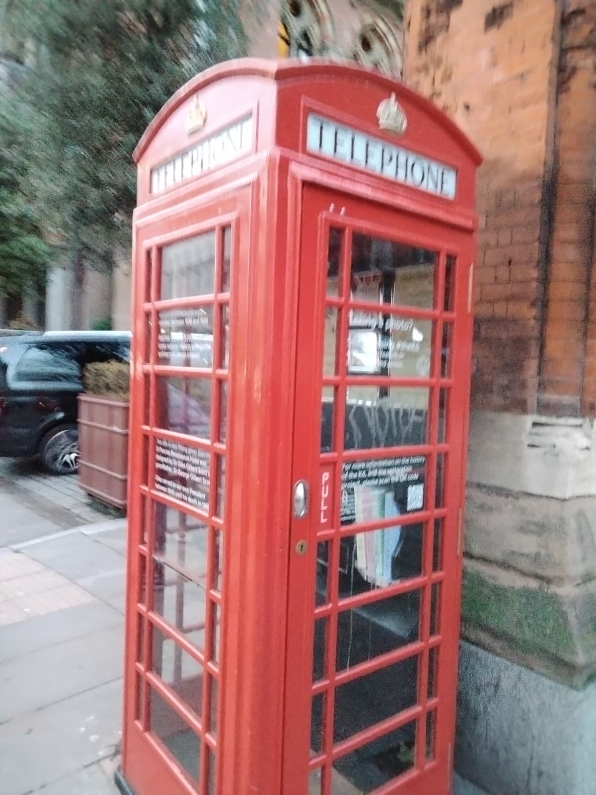 Red telephone box in London