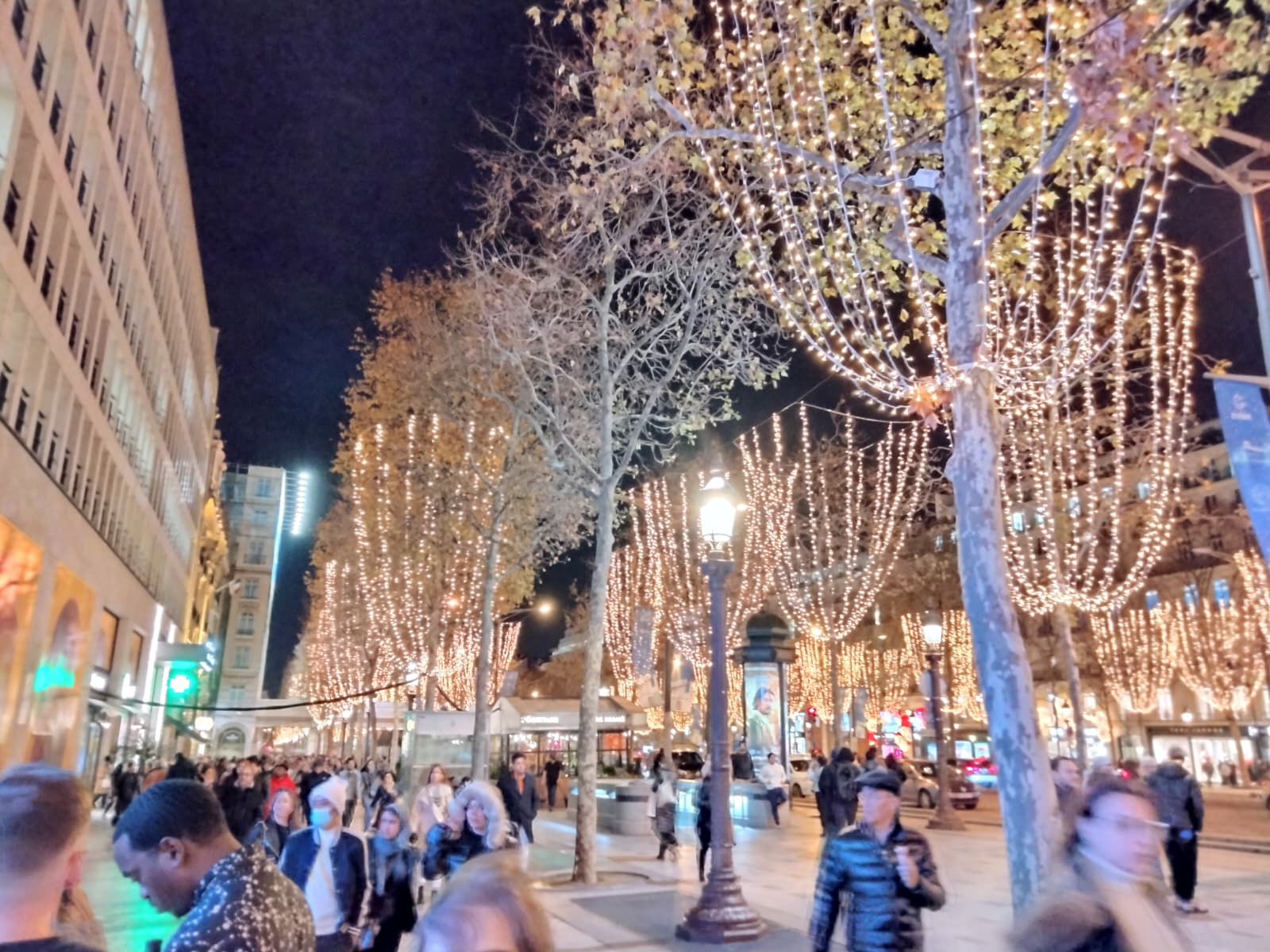 Champs-Élysées during the holiday season in Paris, France
