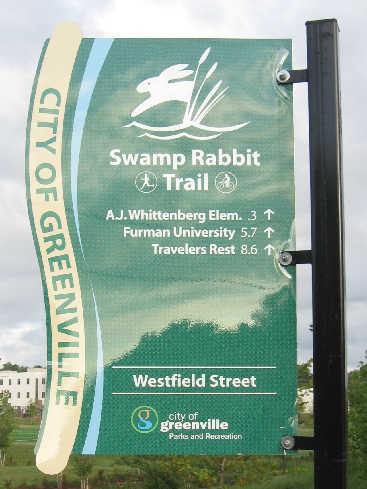 Swamp Rabbit Trail marker